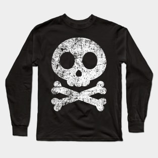 Cute Skull and Cross Bones - Distressed Long Sleeve T-Shirt